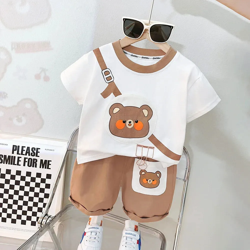 Spring Summer Cute Cartoon Animal Shirt and Shorts