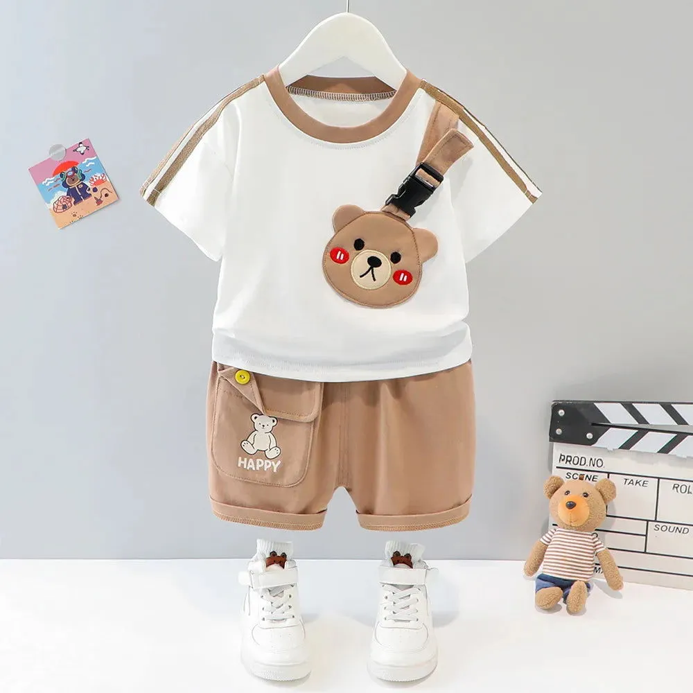 Spring Summer Cute Cartoon Animal Shirt and Shorts