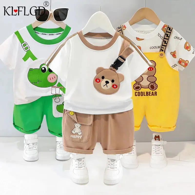 Spring Summer Cute Cartoon Animal Shirt and Shorts