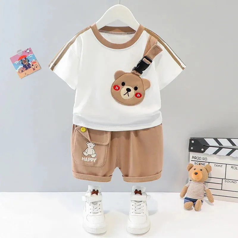 Spring Summer Cute Cartoon Animal Shirt and Shorts