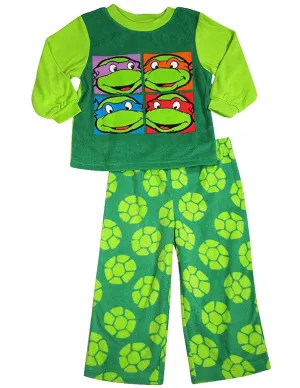 Teenage Mutant Ninja Turtles - Little Boys LS Turtle Fleece Pajamas