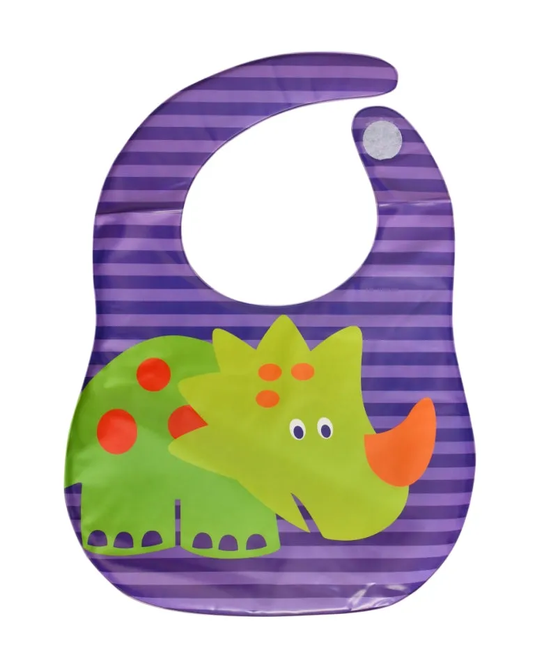 THE LITTLE LOOKERS Waterproof Washable Plastic Printed Baby Bib Apron/Double Layered PVC for Fast Drying with Hook & Loop Closure| Cute Prints for Babies/Infants