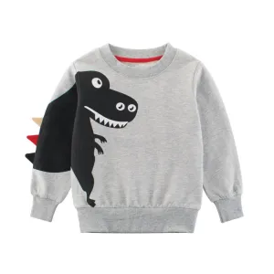 Toddler Boy 3D Cartoon Dinosaur Design Sweater