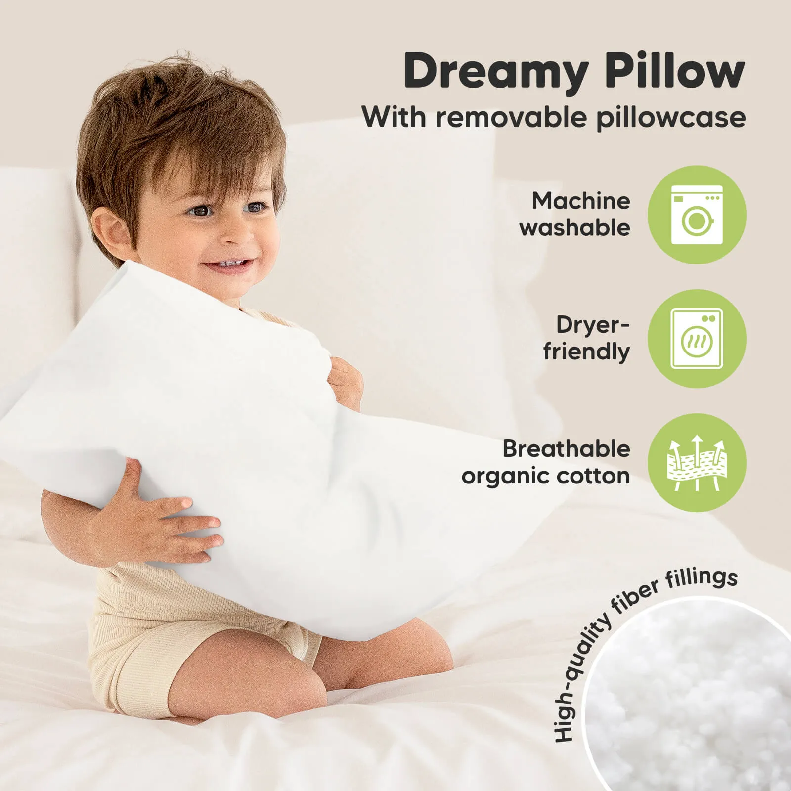 Toddler Pillow with Pillowcase (Roarsome)