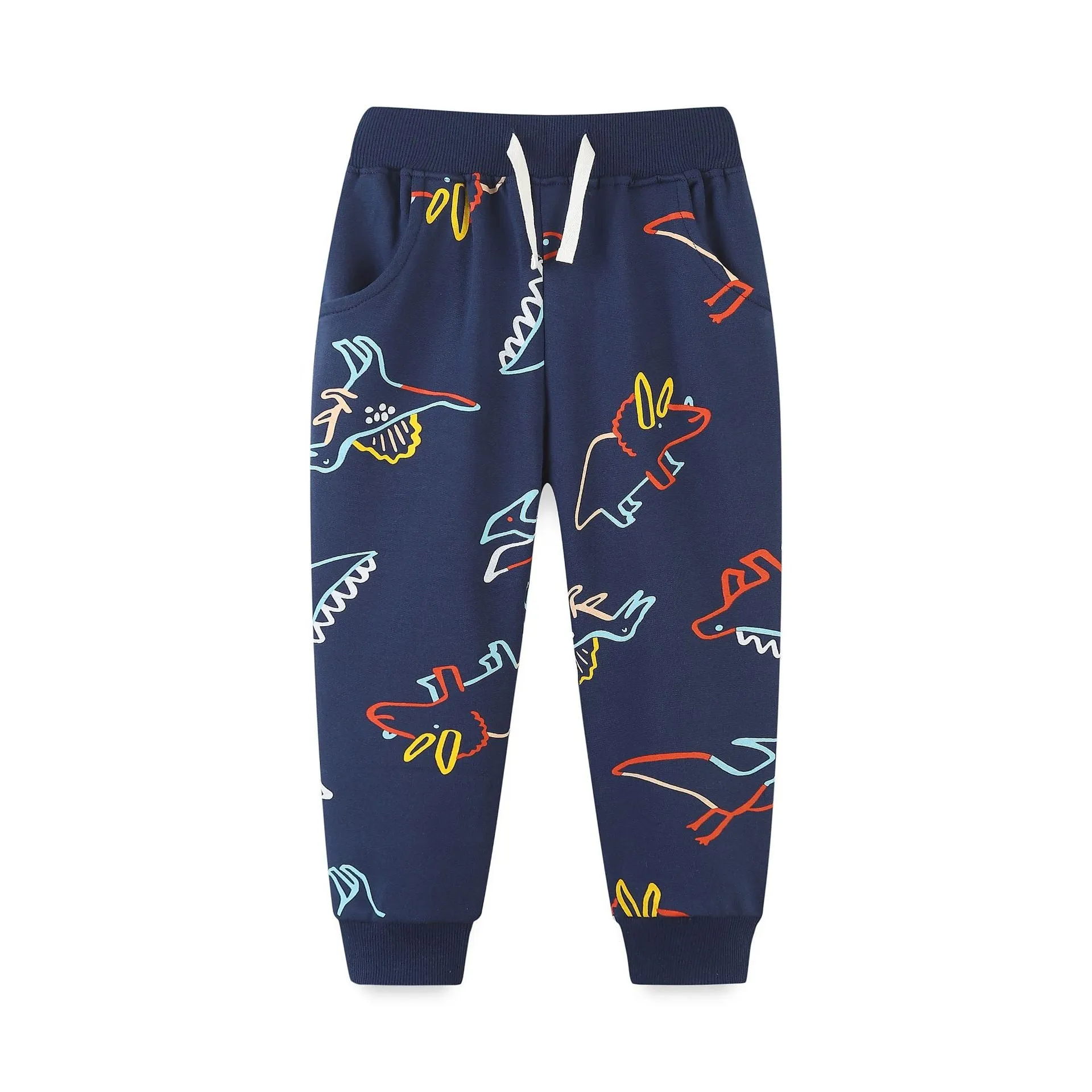 Toddler/Kid Boy Colorful Dinosaur Outlines Casual Pants