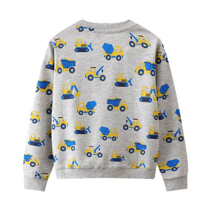 Toddler/Kid Boy's Allover Vehicle Print Design Sweatshirt