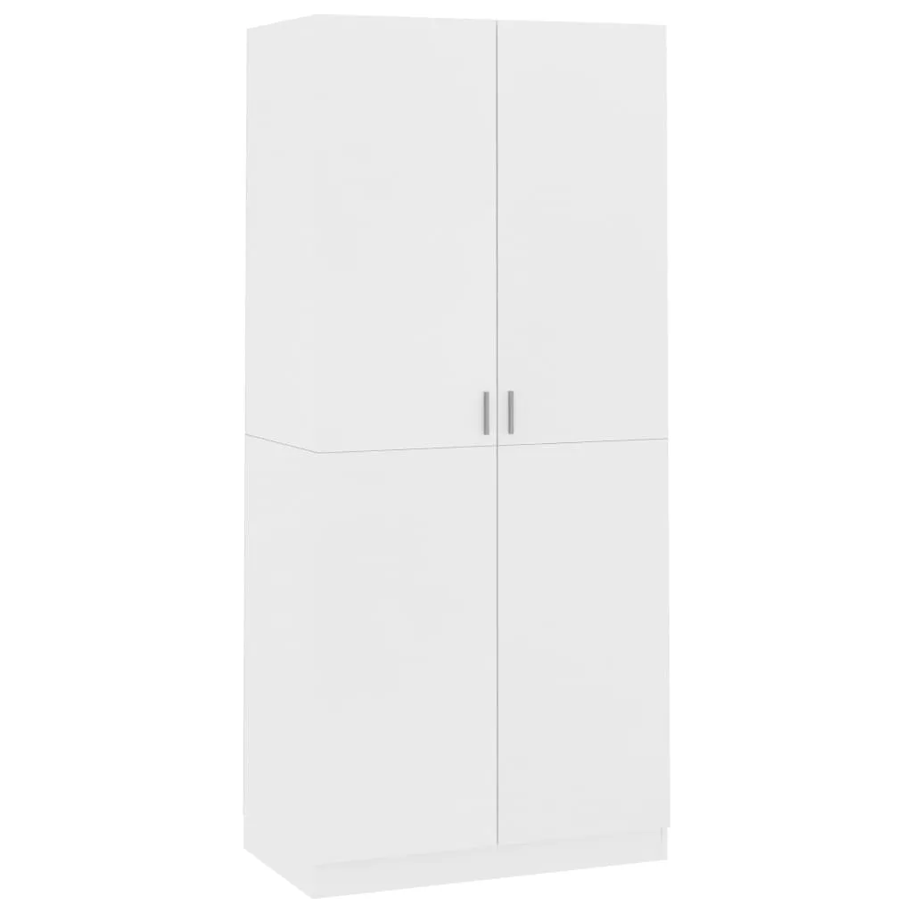 Wardrobe White 90x52x200 cm Engineered Wood