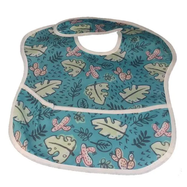 Waterproof Baby Bib with Crumb Catcher - Assorted Designs