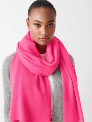 White   Warren - Cashmere Scarf in Neon Pink Sunrise