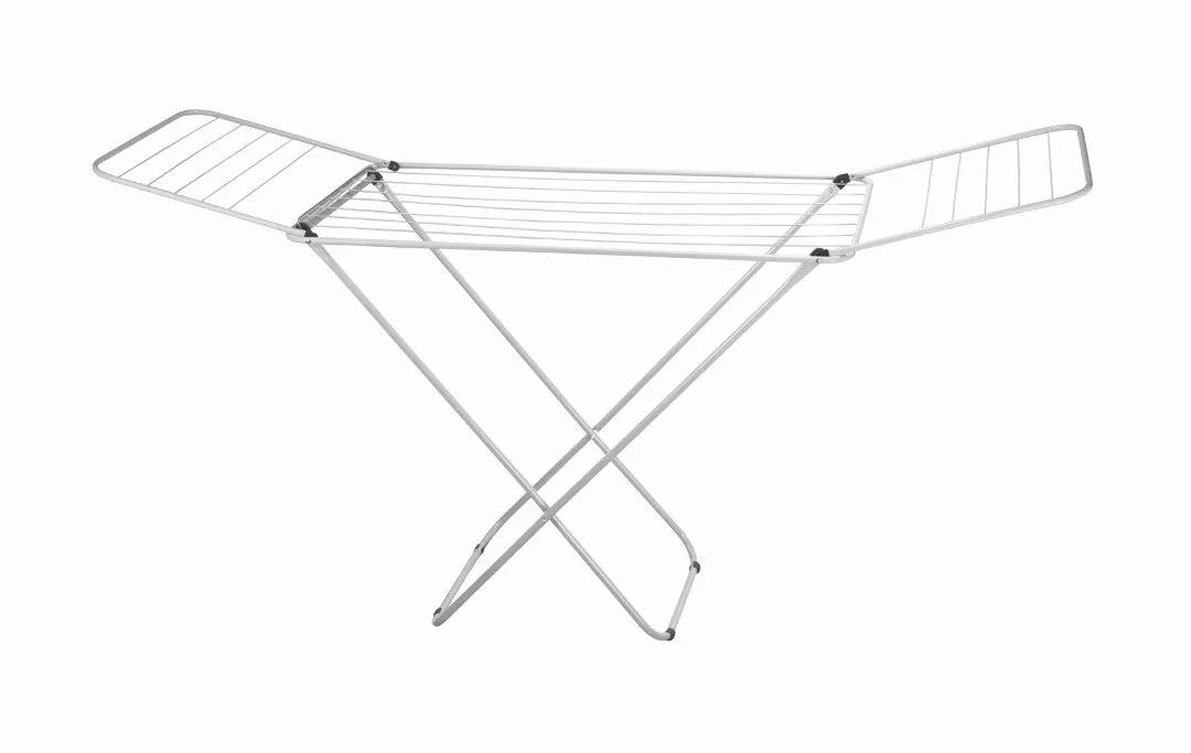 Wide X-Frame Winged Clothes Airer White