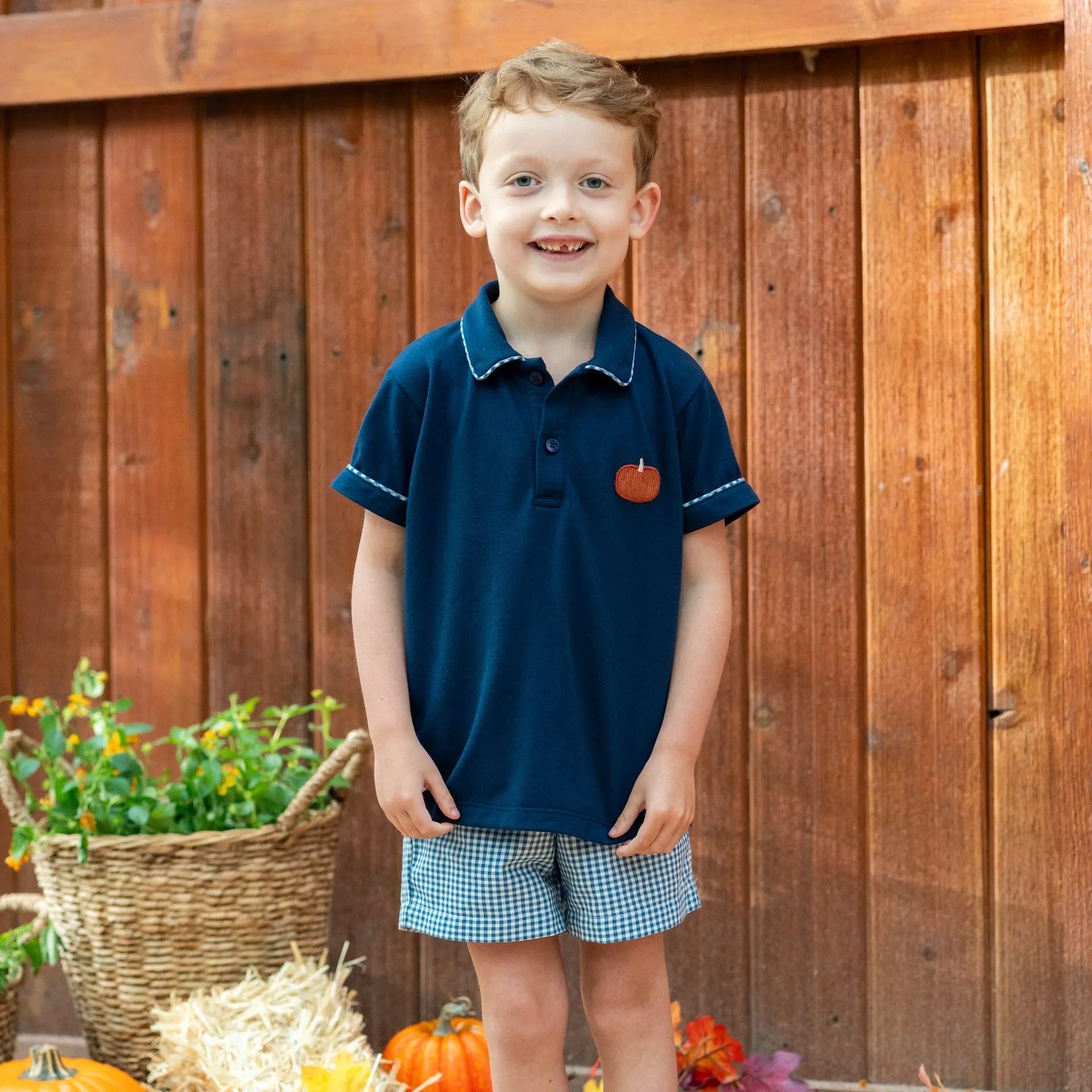 William Boy Polo Set - Classic Gingham Pumpkin