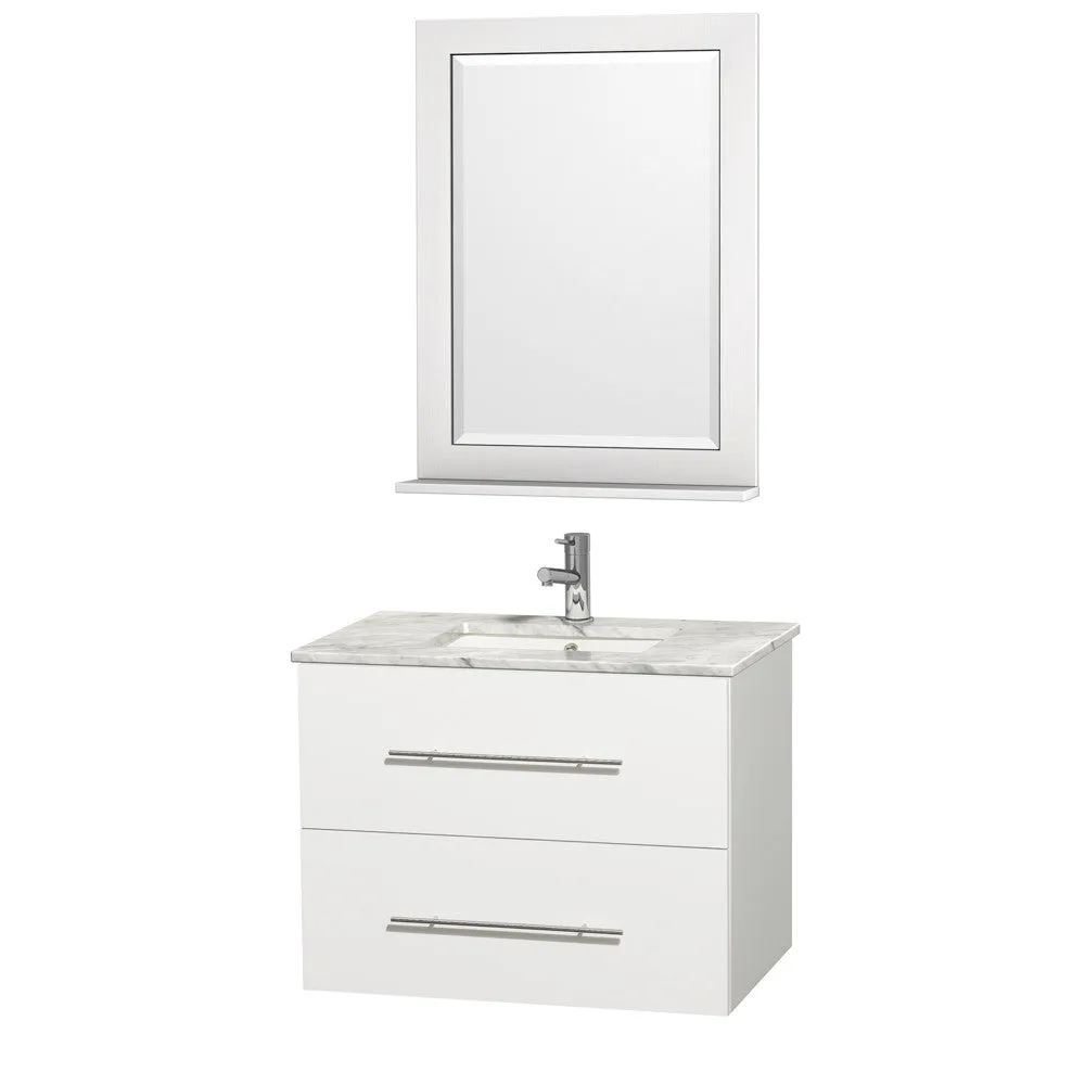 WYNDHAM COLLECTION Centra 30-Inch Single Bathroom Vanity Set - White