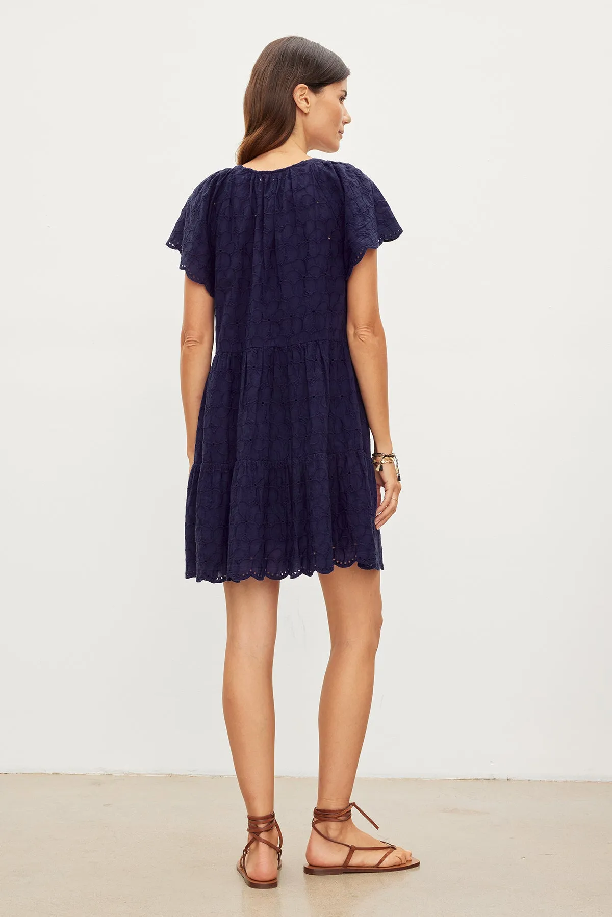 WYNETTE EMBROIDERED COTTON DRESS