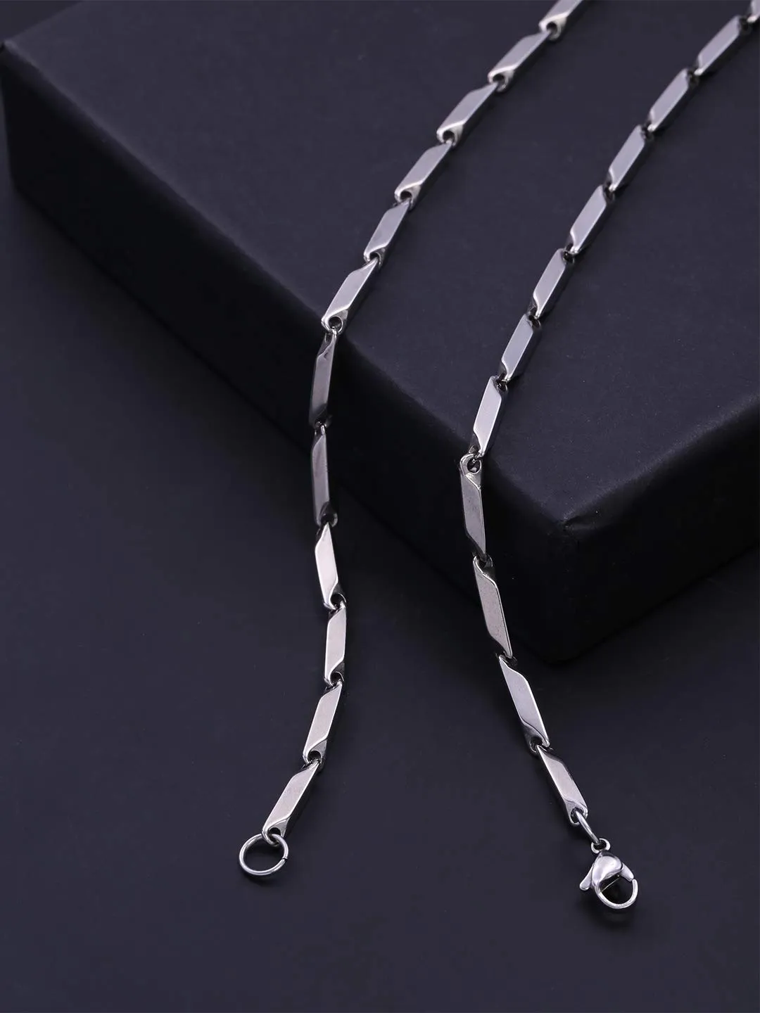 Yellow Chimes Chain for Men and Boys Silver Chain Men Rice Neck Chain for Men | Stainless Steel Chains for Men | Birthday Gift for Men & Boys Anniversary Gift for Husband