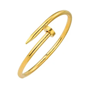 Yellow Chimes Latest Fashion Elegant Stainless Steel Gold Plated Statement Style Screw Kada Bracelet for Women and Girls, Medium (YCFJBR-315SCW-GL)